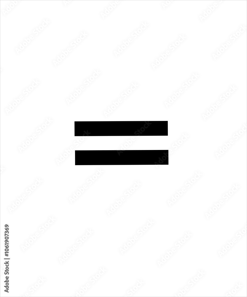 Illustration of the EQUAL icon WITH black LINE on a white background Illustration of the EQUAL icon WITH black LINE on a white background