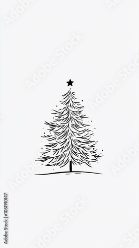 black and white christmas tree