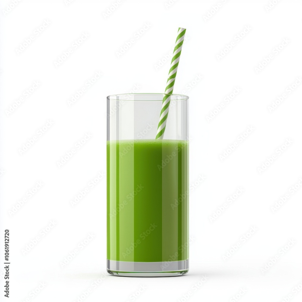 A vibrant green smoothie in a tall glass with a striped straw, representing freshness and health. A vibrant green smoothie in a tall glass with a striped straw, representing freshness and health.