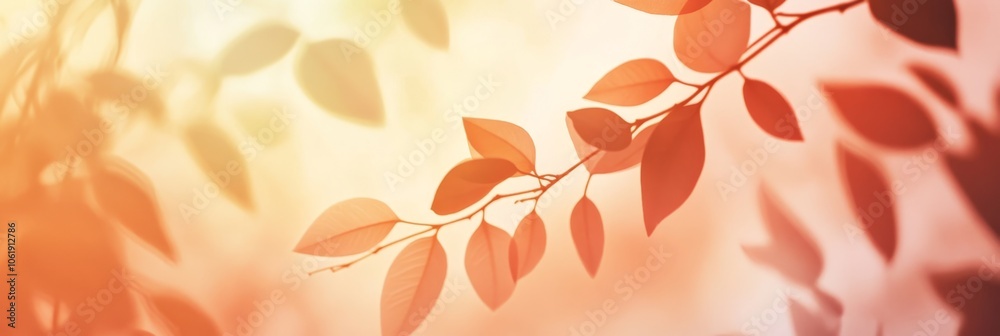 Serene Eco-Friendly Leafy Silhouettes - Natural Tones Gradient Background Serene Eco-Friendly Leafy Silhouettes - Natural Tones Gradient Background