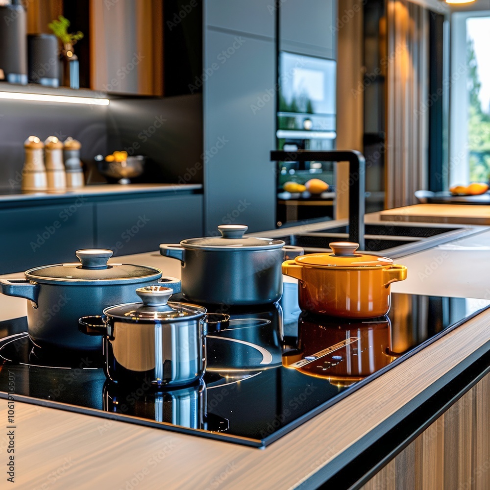 Modern Kitchen with Stainless Steel Appliances and Sleek Cabinetry Modern Kitchen with Stainless Steel Appliances and Sleek Cabinetry