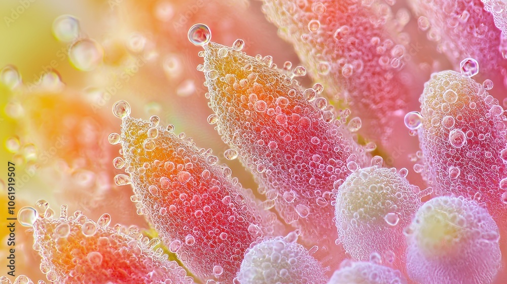 Colorful Macro Shot of Dewy Succulent Tips Colorful Macro Shot of Dewy Succulent Tips
