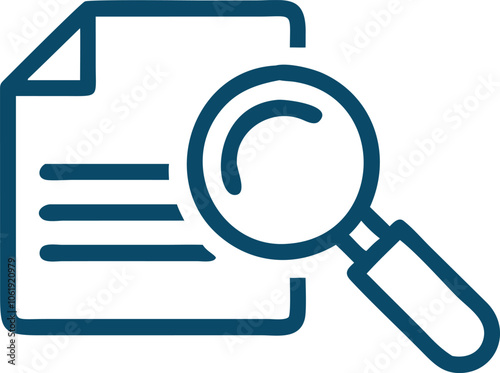 Basic Search Icon with Outline Style in PNG