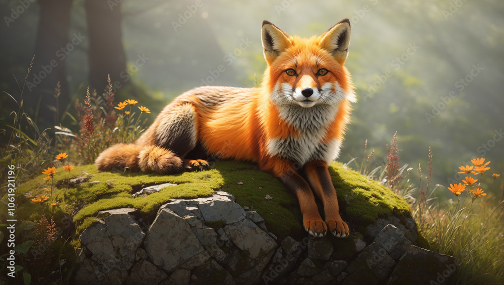 Fototapeta premium red fox vulpes