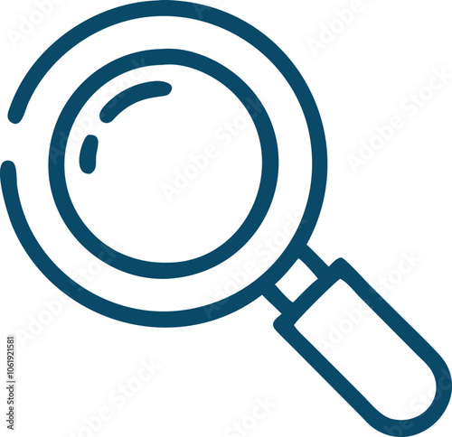 Outline Style Search Symbol in Vector PNG