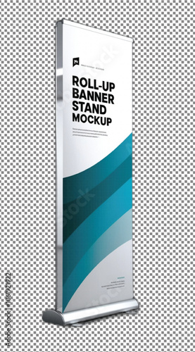 This is a Roll up banner Mockup on Transparent Background