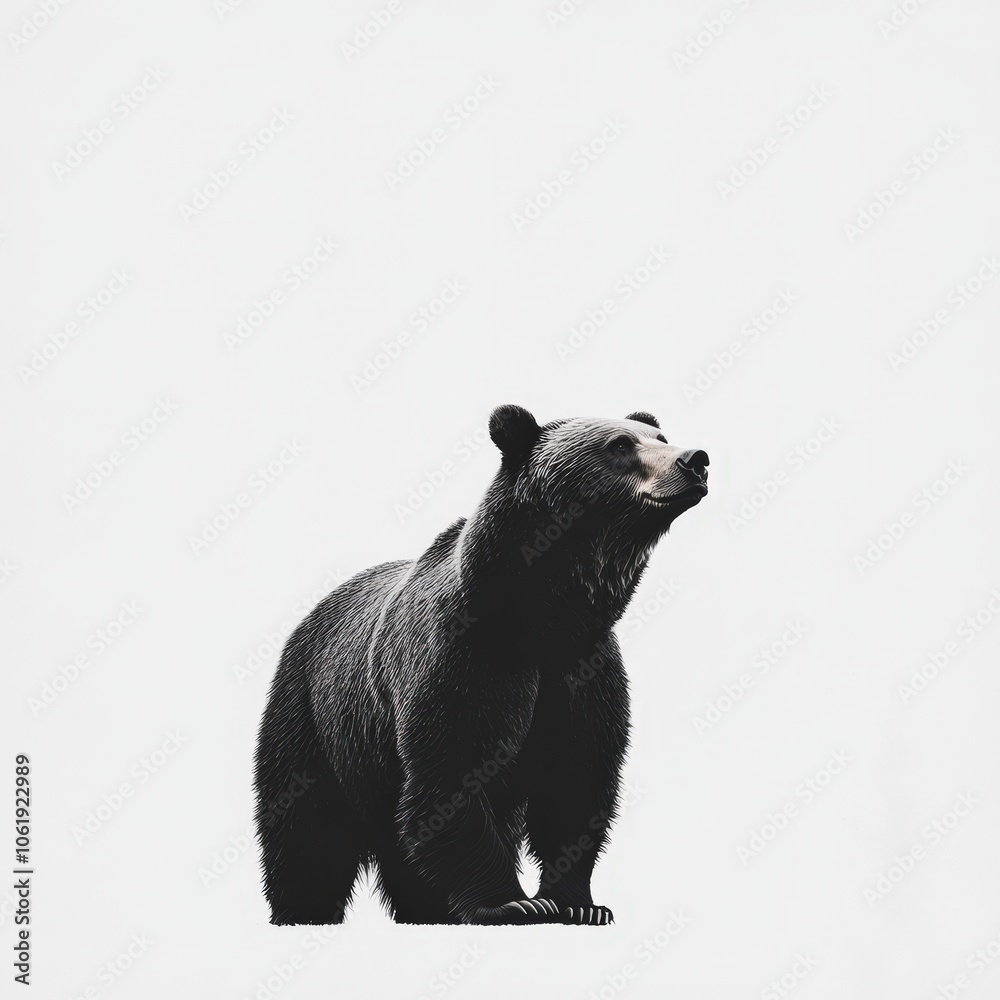 Majestic black bear standing in the wilderness Majestic black bear standing in the wilderness