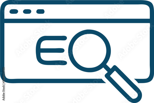 Simple Search Symbol Outline in PNG Vector