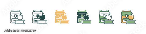 school stationery tool student supply icon set education learning equipment signs illustration for web and app