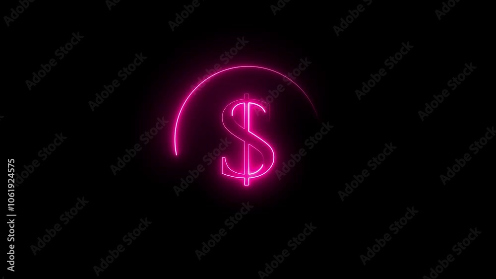 Golden Dollar Signs Floating on a Rich Burgundy Background. neon dollar icon animation. 4k video. Golden Dollar Signs Floating on a Rich Burgundy Background. neon dollar icon animation. 4k video.