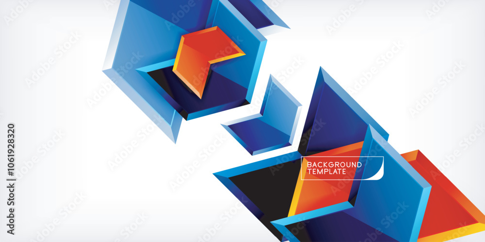 Vector 3d arrow techno design template Vector 3d arrow techno design template