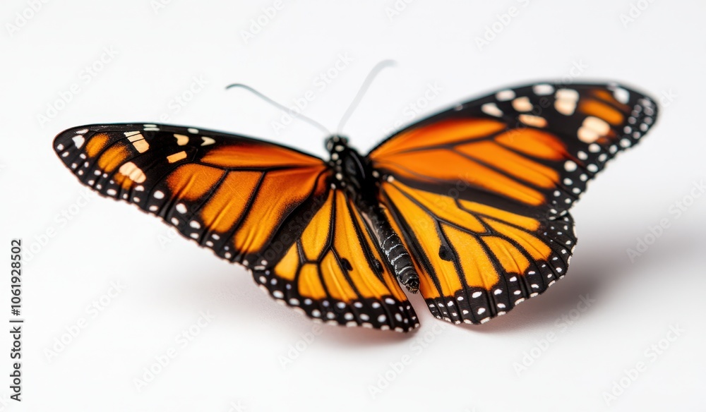 Fototapeta premium Vibrant monarch butterfly with detailed wing patterns