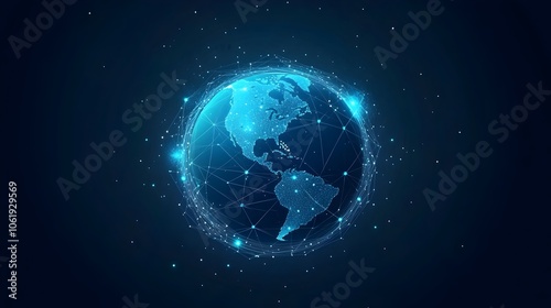 Satellite Orbits and Global Digital Connectivity Concept