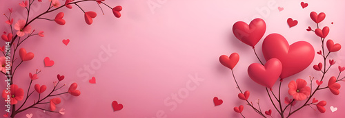 Valentine's day poster. Red hearts with place for text.Cute love sale banners, or greeting cards Birthday, Wedding, Mother's Day, Valentine's day, Women's Day.