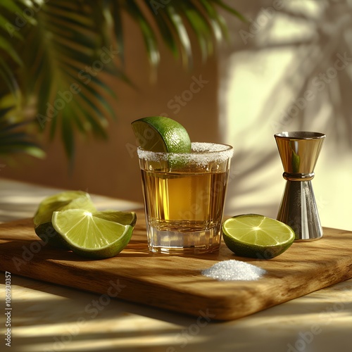 mojito cocktail on wooden table
