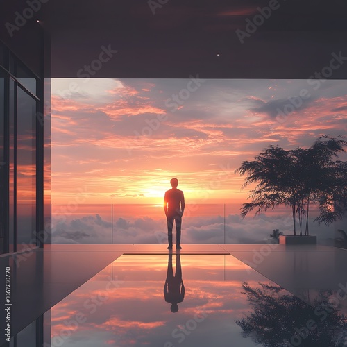 silhouette of a person on the beach