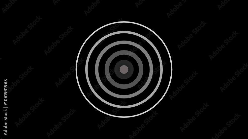 Glowing radio wave icon animation, black background Glowing radio wave icon animation, black background