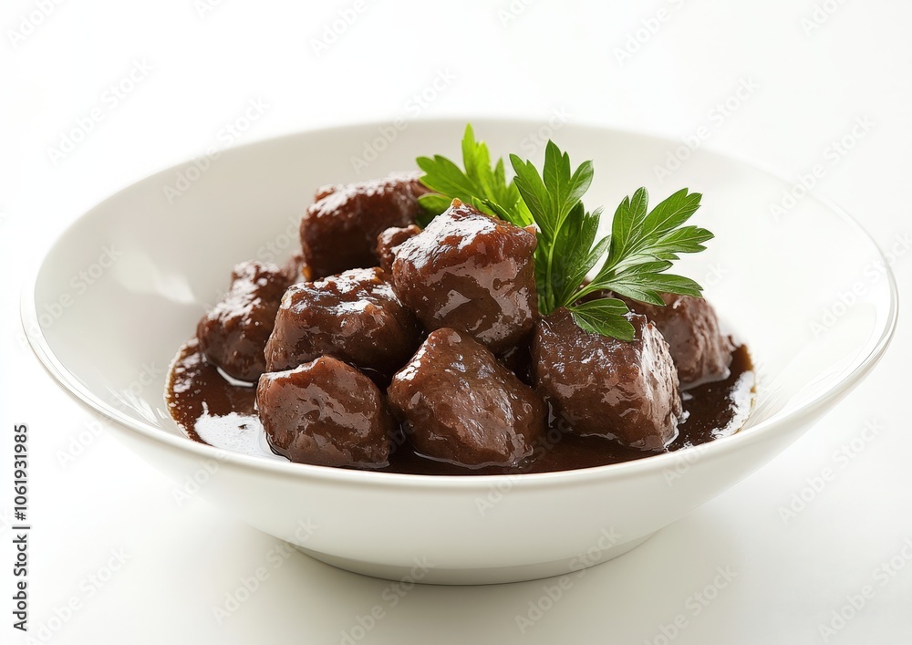 Delicious homemade chocolate meatballs garnished with fresh parsley Delicious homemade chocolate meatballs garnished with fresh parsley