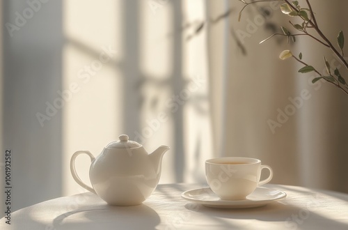 Cozy tea time in a serene setting