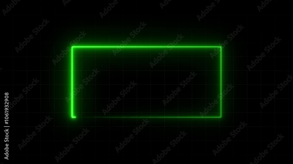Abstract Neon Rectangle Frame Animation -4k video.