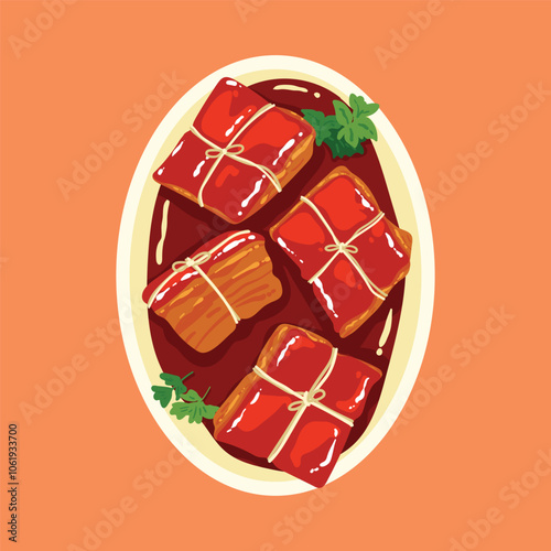 braised pork belly food