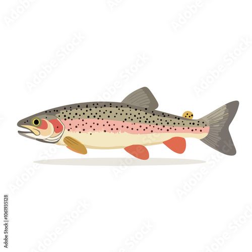 brown trout fish vector illustration
