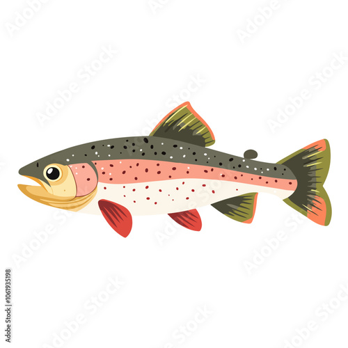 brown trout fish vector illustration