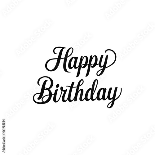 happy birthday typography vector silhouette 