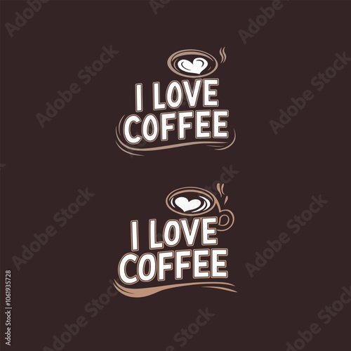 I love coffee typography vector illustration 