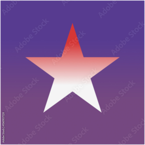 Red and White Star Shape Layered Design on Purple Background