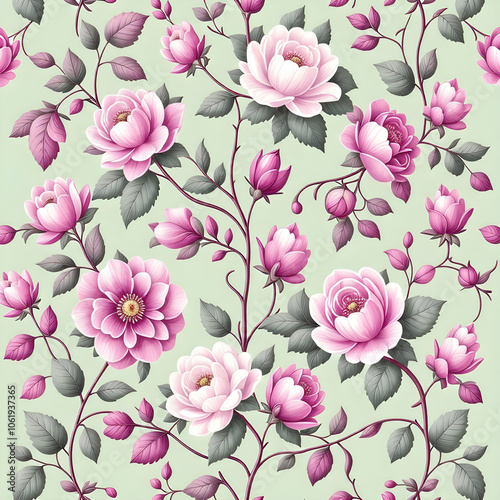 seamless pattern with flowers