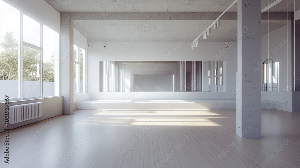 Fototapeta premium Bright and Modern Empty Studio Interior Design