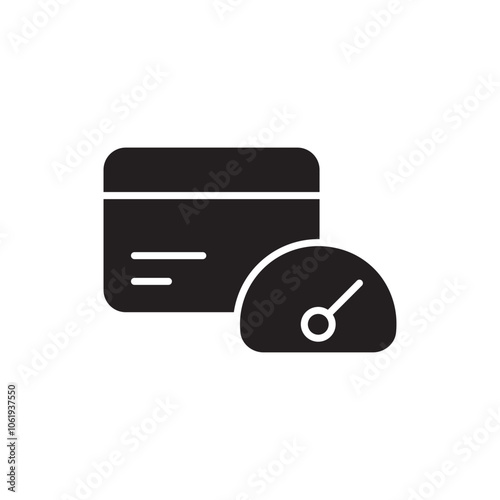Credit Limit Icon with Credit Card and Spending Cap Line, Representing Financial Control, Budgeting, and Card Limits