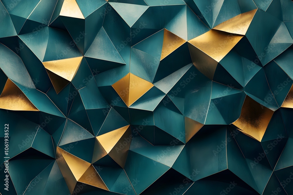 Fototapeta premium 3D abstract luxury background texture design, stylish decoration of blue and gold pattern