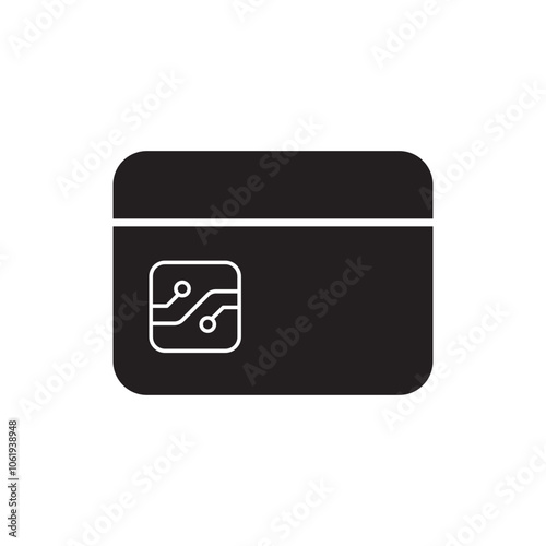 Chip Card Icon with Embedded Chip, Highlighting Secure EMV Transactions, Enhanced Payment Security, and Digital Finance