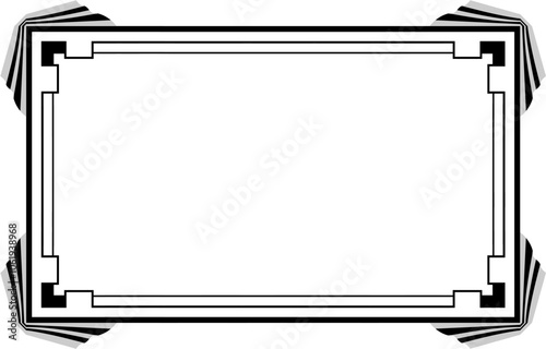 Art Deco frame on white background