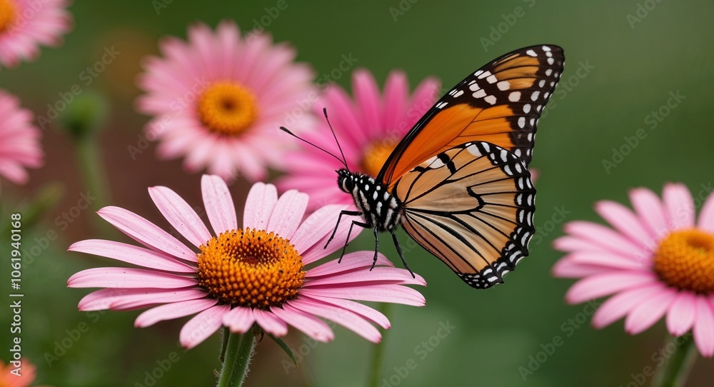 Butterfly landing on a flower Butterfly landing on a flower