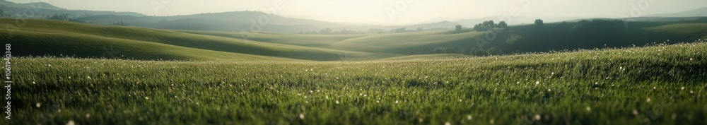 Scenic rolling hills and meadows at sunset Scenic rolling hills and meadows at sunset