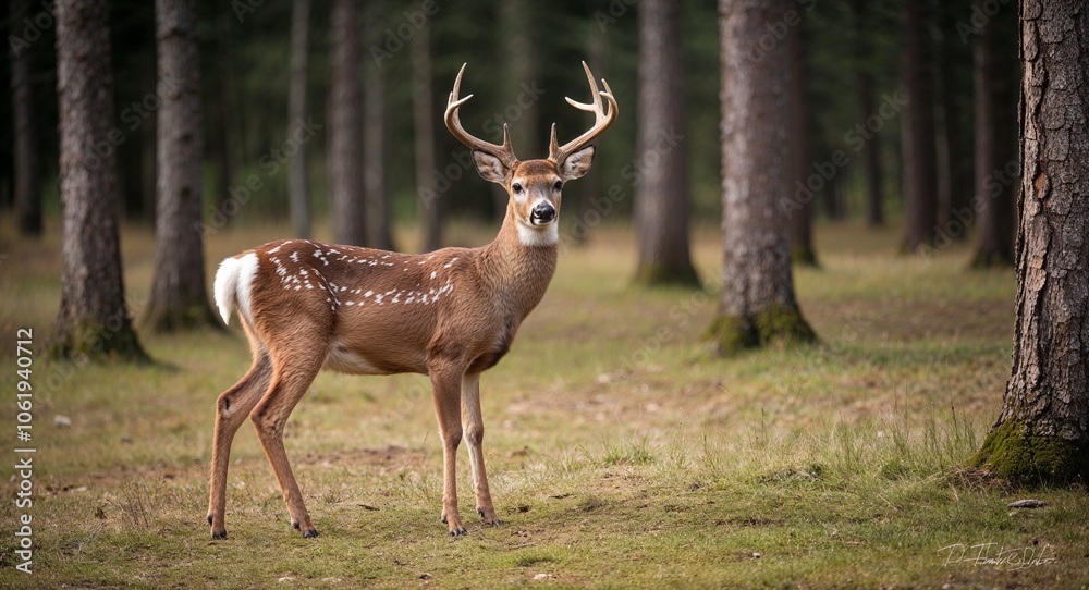 Deer standing in the forest Deer standing in the forest