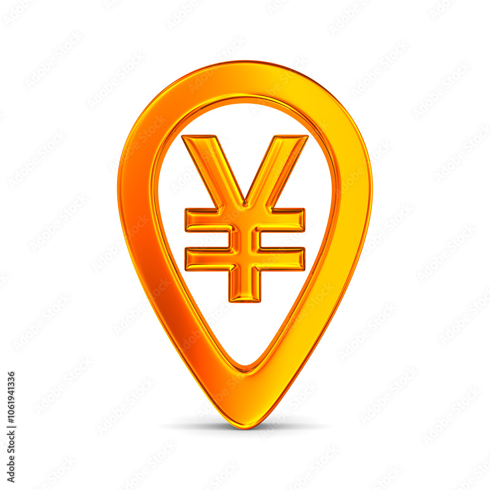 Orange pointer marker on white background. Isolated 3D illustration Orange pointer marker on white background. Isolated 3D illustration