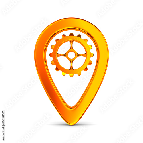 Orange pointer marker on wh...
