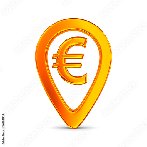Orange pointer marker on wh...