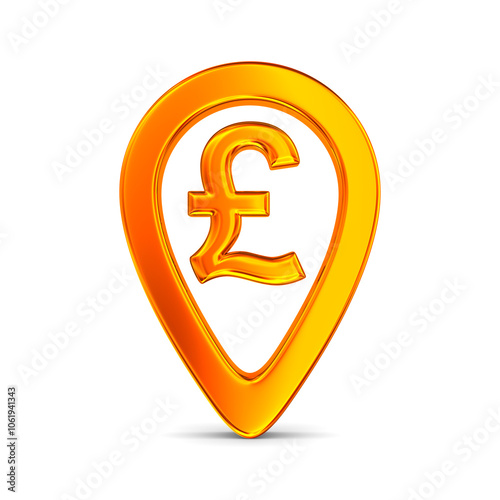 Orange pointer marker on wh...