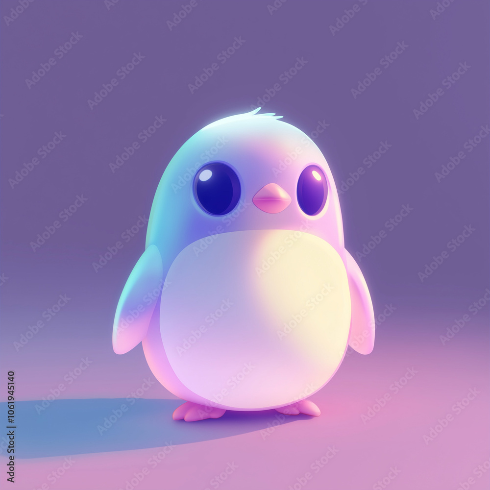 A kawaii penguin stands adorably in soft pastel colors, showcasing its cute features and playful demeanor A kawaii penguin stands adorably in soft pastel colors, showcasing its cute features and playful demeanor