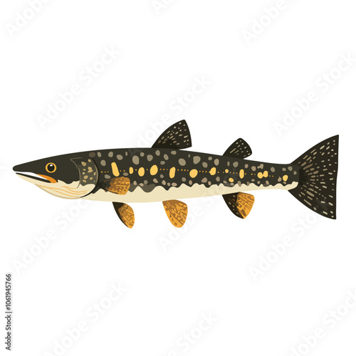 Muskellunge fish vector illustration