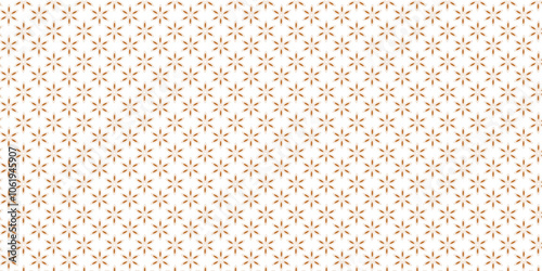 Golden vector seamless pattern with small diamond shapes, floral silhouettes. Simple texture.	
