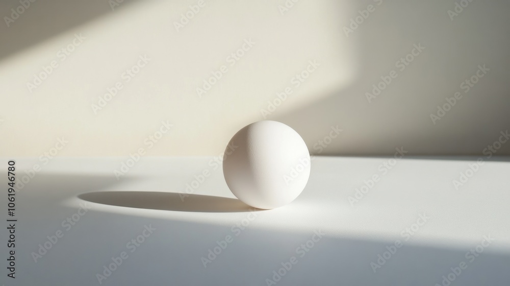 Ping pong ball floating against a clean white background with soft shadows Ping pong ball floating against a clean white background with soft shadows