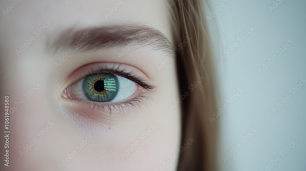 Close-Up of Eye with Digital Data Overlay Close-Up of Eye with Digital Data Overlay