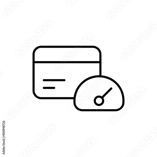 Credit Limit Icon with Credit Card and Spending Cap Line, Representing Financial Control, Budgeting, and Card Limits