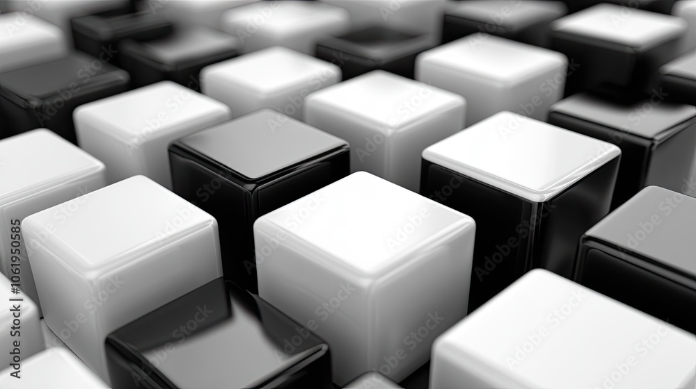High-contrast black and white 3D cubes creating depth and texture, with a clear area for branding or product placement. High-contrast black and white 3D cubes creating depth and texture, with a clear area for branding or product placement.